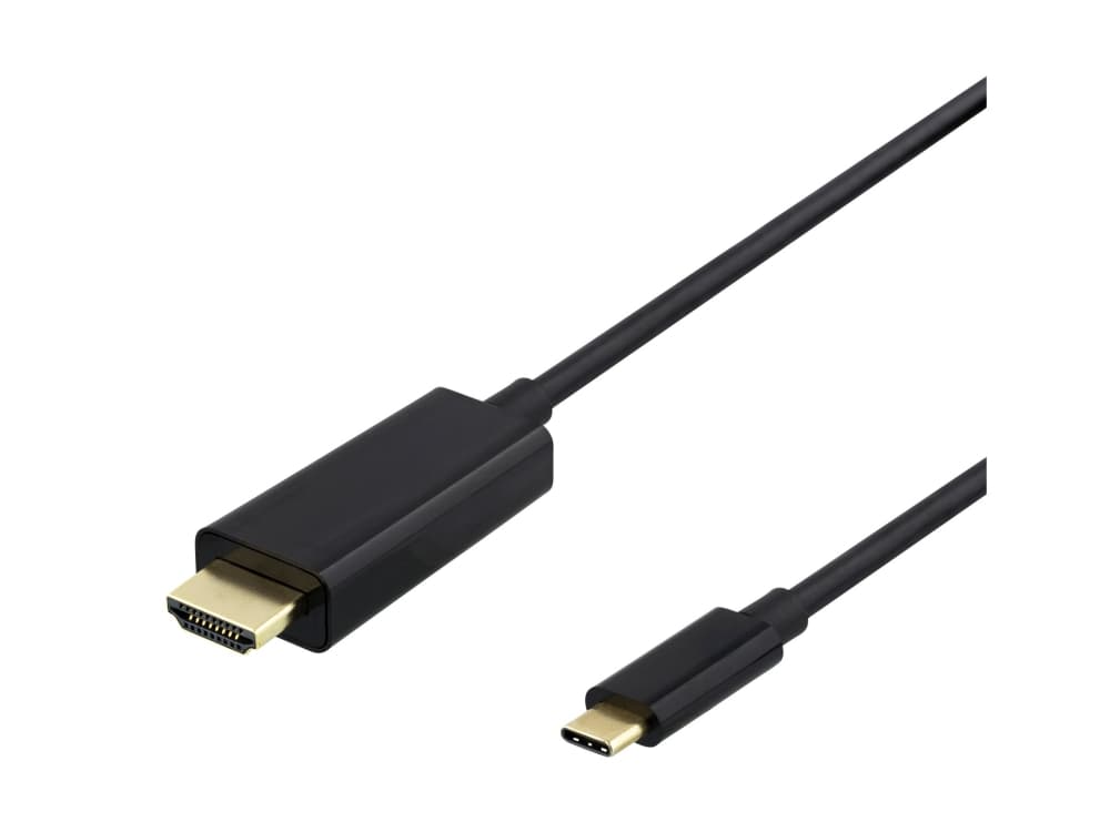 DELTACO - Adapterkabel - 24 pin USB-C han til HDMI han - 2 m - lajittelu - 4K60 Hz tuki