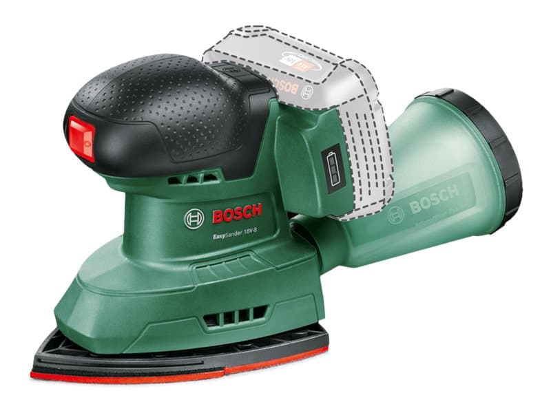 Bosch EasySander 18V-8, Epäkeskohiomakone, musta, Vihreä, 22000 OPM, 1,6 mm, Akku, 2,5 ah - SOLO