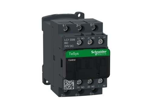 SCHNEIDER ELECTRIC Kytkin 4kW, 400V AC, 9A AC3:ssa, 3-napainen, 1NO+1NC, ohjausjännite 24V DC