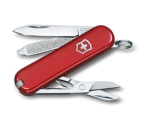 Victorinox 0.6223.G, Lukittuvateräinen veitsi, Monityökaluveitsi, Drop point -terä, ABS-synteettinen, Punainen, 7 työkalua