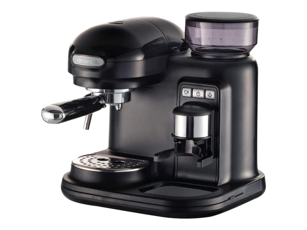 Ariete 1318, Espressokone, 0,8 L, Kahvipavut, Jauhettu kahvi, Sisäänrakennettu jauhin, 1080 W, Musta