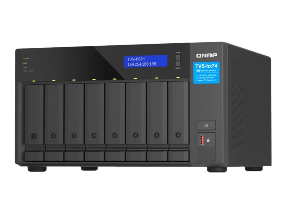 QNAP TVS-h874, NAS, Tower, Intel® Core™ i7, Musta