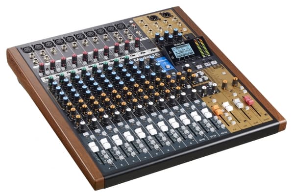 Tascam MODEL 16 audiosekoitin 16 kanavaa 20 - 30000 Hz Musta, Kulta, Puu