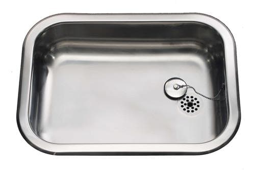 INTRA JUVEL Juvel BK480-R01 harjattua ruostumatonta terästä oleva 48x34 cm tiskiallas, jossa on tulppa ja ylivuoto sekä kaadettavuus