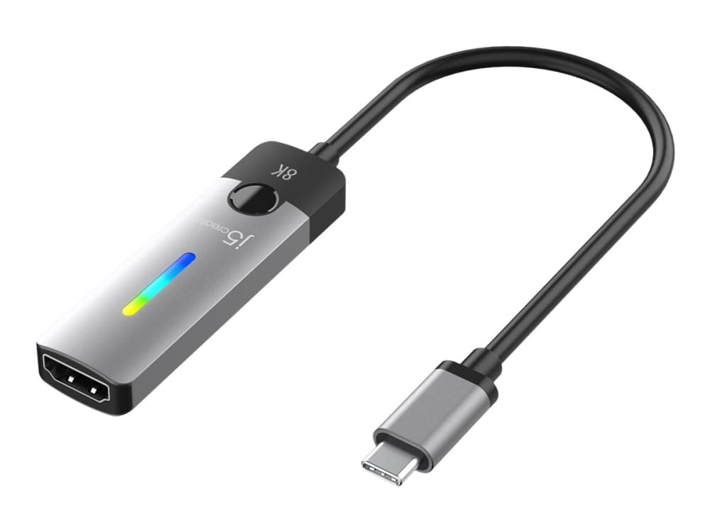 j5create JCA157-N USB-C® - HDMI™ 2.1 8K -sovitin, 10 m, USB Type-C, HDMI, uros, naaras, suora, suora