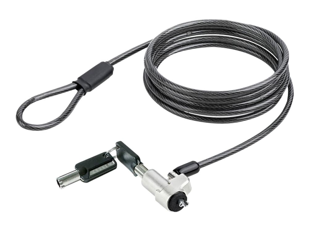 StarTech.com NBLWK-LAPTOP-LOCK, 2 m, Noble, 2 Avainta, Muovi, Terästä, Musta, Hopea