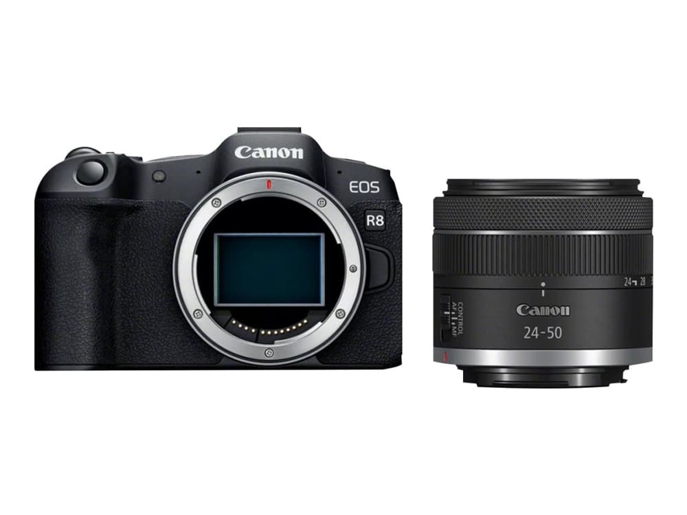 Canon EOS R8 + RF 24-50mm F4.5-6.3 IS STM Kit, 24,2 MP, 6000 x 4000 pikseliä, CMOS, 4K Ultra HD, Kosketusnäyttö, Musta