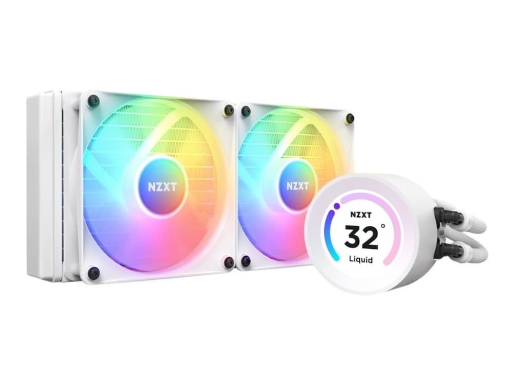 NZXT Kraken Elite 240 RGB, All-in-one-nesteenjäähdytin, 12 cm, 78,86 cfm, Valkoinen