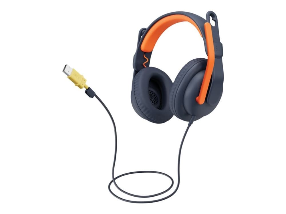 Logitech Zone Learn, Langallinen, Koulutus, 154,5 g, Kuulokkeet, Sininen, Oranssi