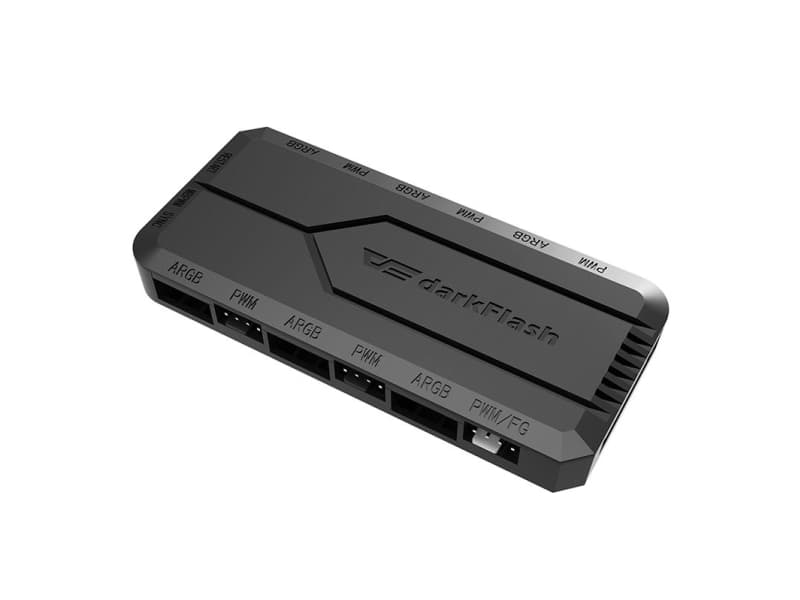 RGB PWM Darkflash RC2 tuuletinohjain / tietokonemoduuli (musta)
