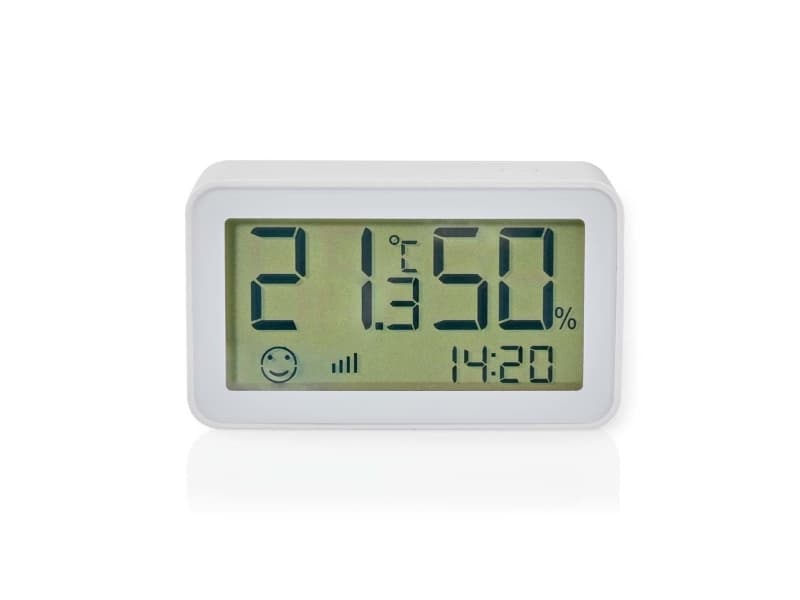 Nedis ZBSC30WT, Valkoinen, Kosteusmittari sisäkäyttöön, Lämpömittari sisäkäyttöön, Kosteusmittari, Lämpömittari, Kosteusmittari, Lämpömittari, Muovi, 0 - 95%