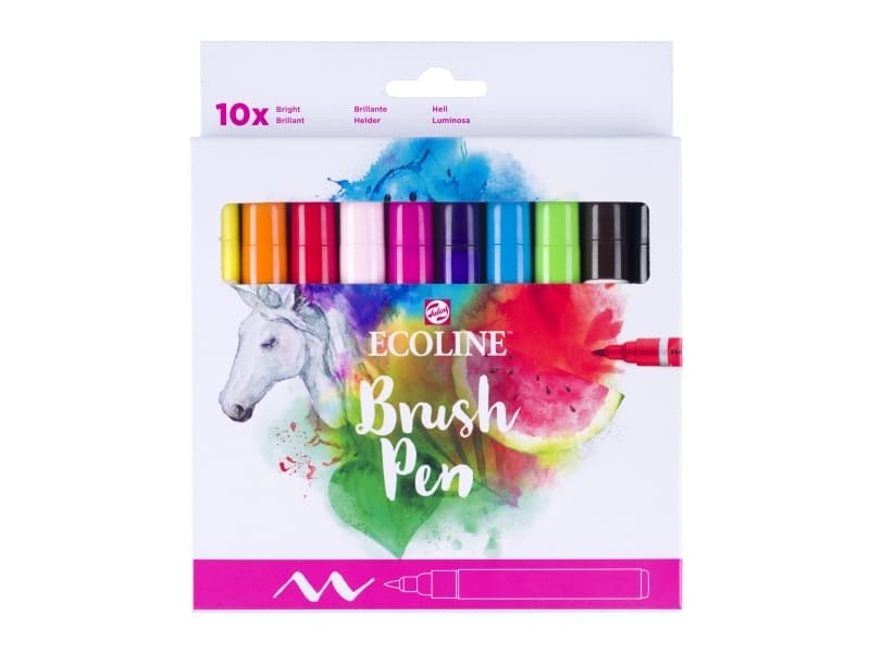 Ecoline brush pen-set Bright | 10 färger