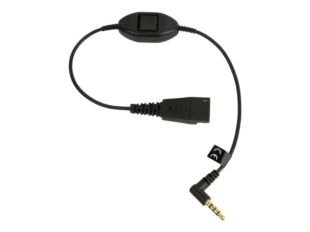 Jabra - Kuulokkeiden kaapeli - Pikaliitin (uros) stereominiliittimeen (uros) - 30 cm