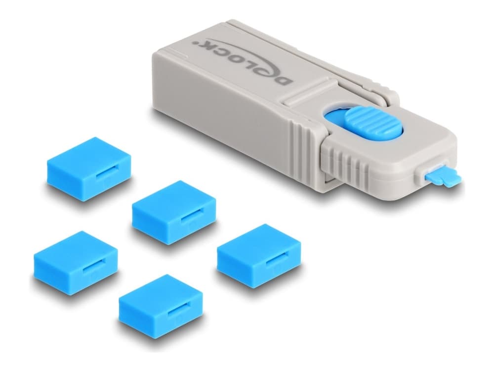 Delock USB-portin estosarja USB Type-A pistorasiaan 5 kpl + lukitustyökalu