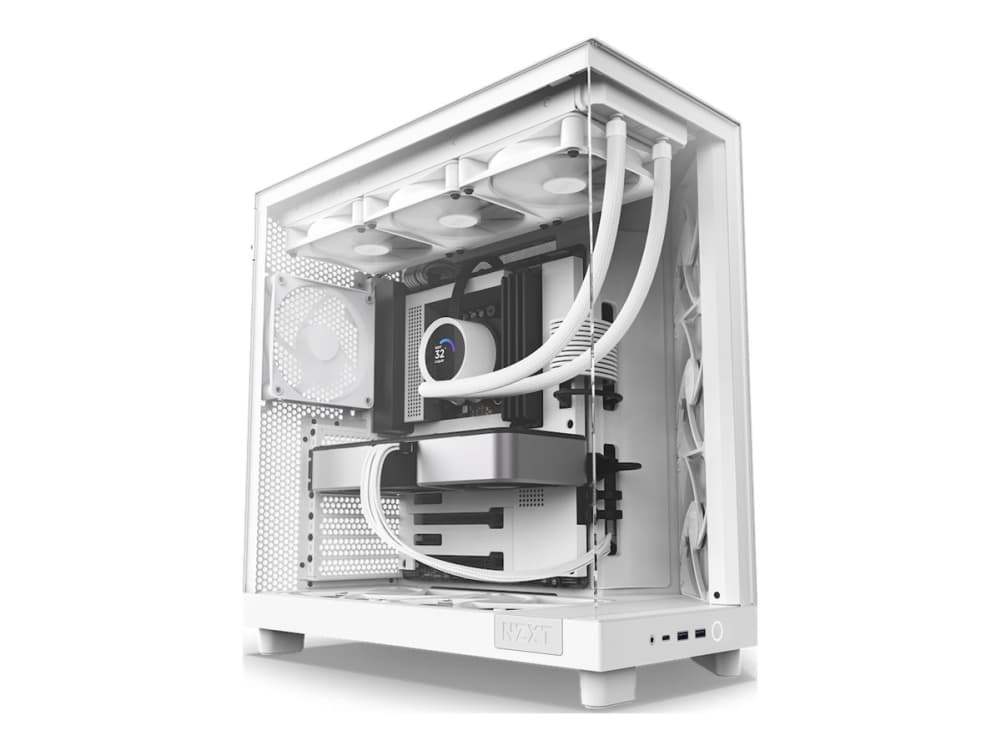 NZXT H6 Air Flow, Midi Tower, PC, Valkoinen, ATX, mikro ATX, Mini-ITX, Terästä, Karkaistu lasi, 16,3 cm