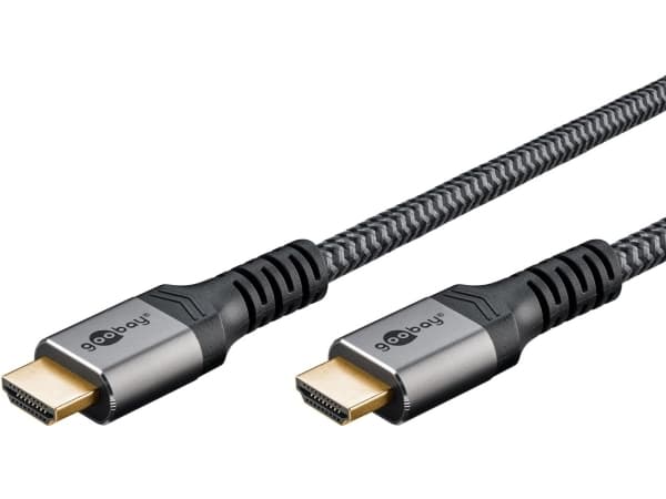 Goobay 65262, 3 m, HDMI-tyyppi A (vakio), HDMI-tyyppi A (vakio), 3D, 48 Gbit/s, musta, Hopea