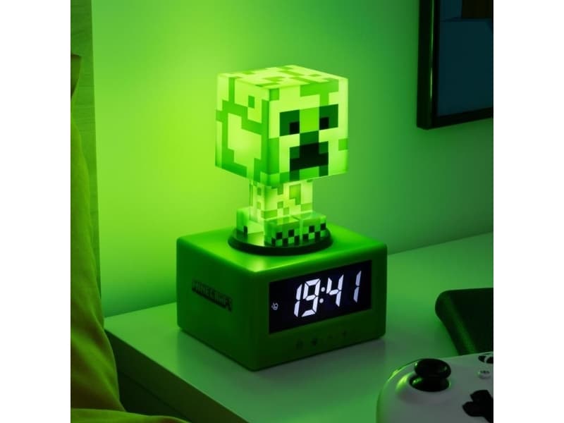Paladone Creeper Icon, Digitaalinen herätyskello, Minecraft, Creeper, Neliö, Vihreä, 12/24t