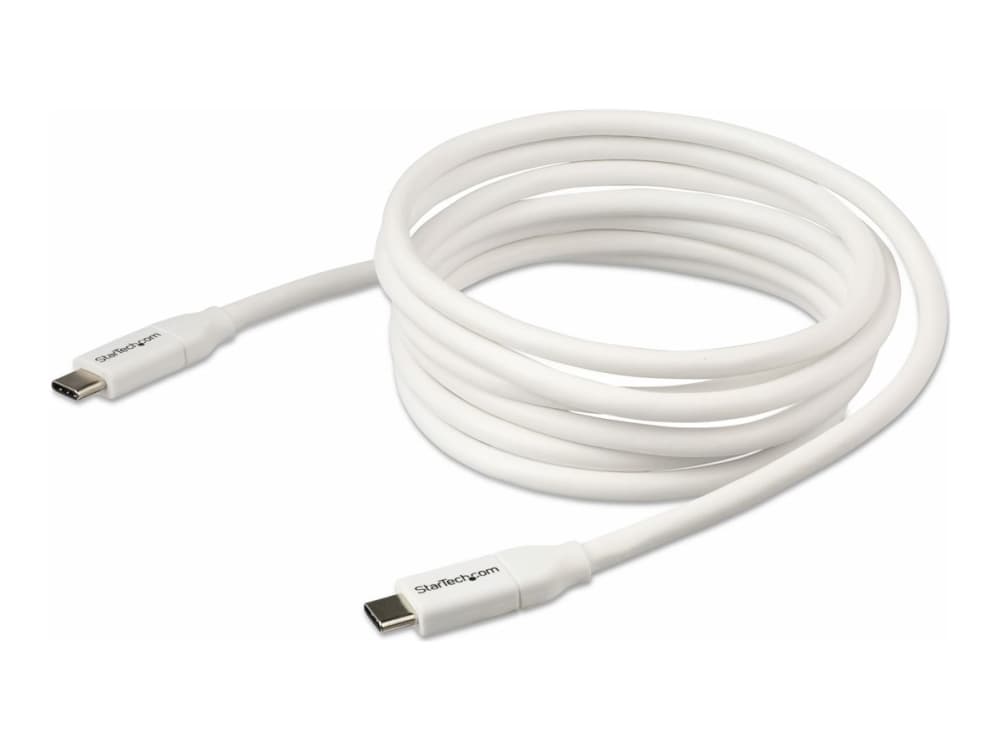 StarTech.com USB C - USB C -kaapeli - 6 ft / 2m - 5A PD - M/M - Valkoinen - USB 2.0 - USB-IF Certified - USB Type C -kaapeli - USB C -latauskaapeli (USB2C5C2MW) - USB-kaapeli - USB-C (uros) - USB-C (uros) - Thunderbolt 3 / USB 2.0 - 5 A - 2 m - valkoinen - valkoinen