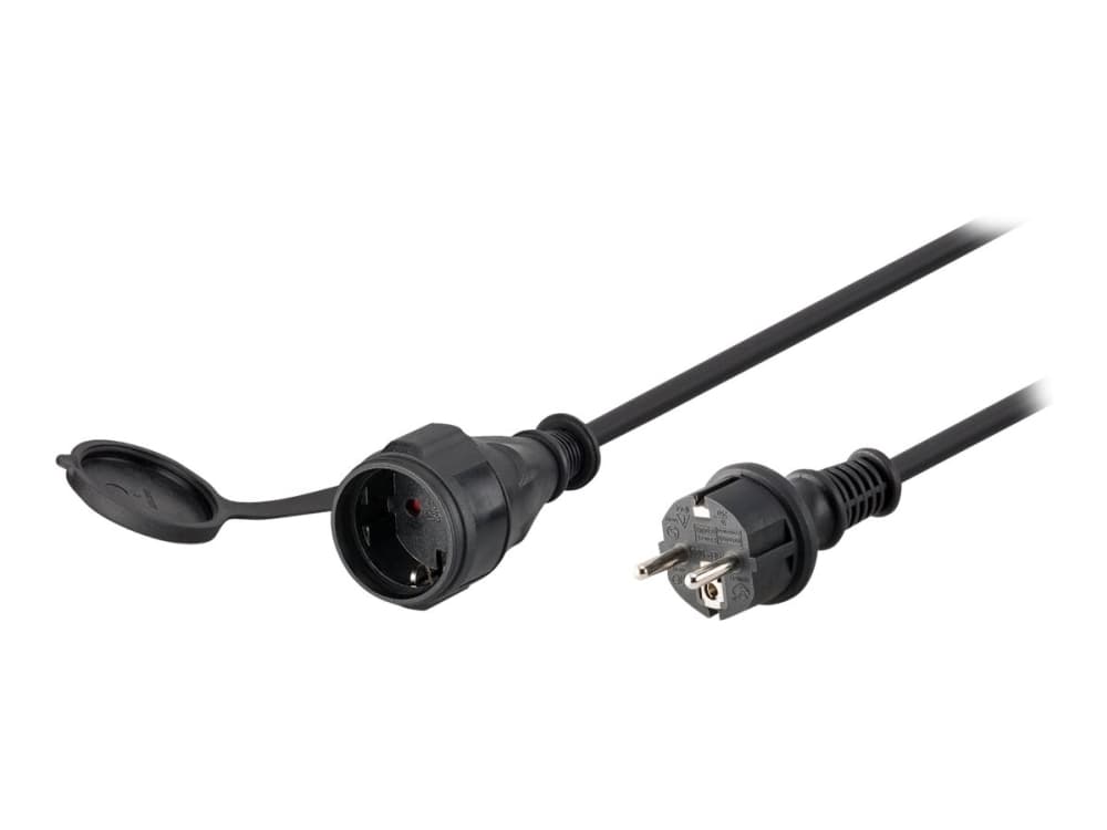 goobay - Virtajohto - CEE 7/4 (R) suojakansi CEE 7/4 (P) - 230 V - 16 A - 5 m - musta