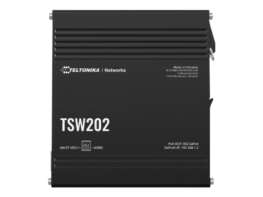 Teltonika TSW202, Hallittu, L2, Gigabit Ethernet (10/100/1000), Täysin kaksipuolinen, Power over Ethernet -tuki