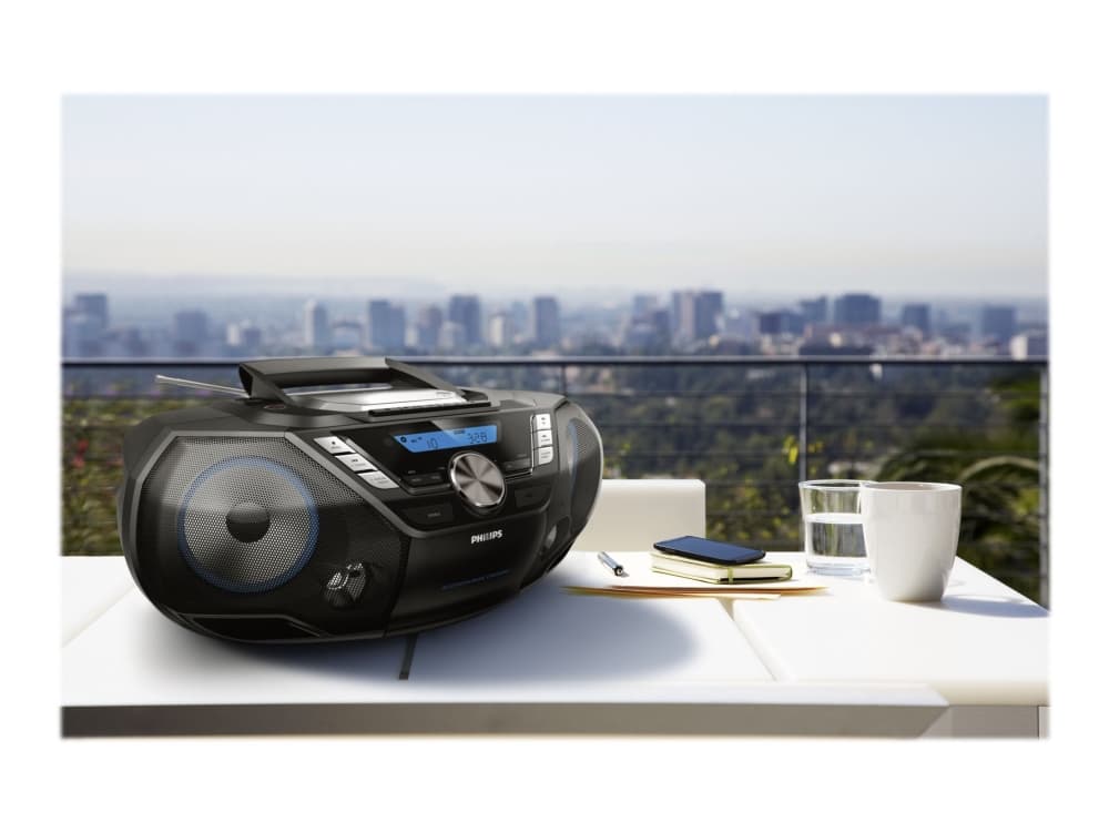 Philips CD Soundmachine -soitin AZB798T/12, Analoginen & digitaalinen, DAB, DAB+, FM, Soitin, CD, CD-R, CD-RW, Fast backward, Pikakelaus, Next, Edellinen, Ohjelma, Toista, Sekoita, 12 W