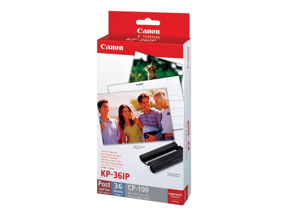 Canon KP-36IP - 100 x 148 mm tulostuskasetti (paperipakkaus) - Canon SELPHY CP1000, CP1200, CP1300, CP1500, CP530, CP790, CP800, CP820, CP900, CP910 - Canon SELPHY CP1000, CP1200, CP1300, CP1500, CP530, CP790, CP800, CP820, CP900, CP910