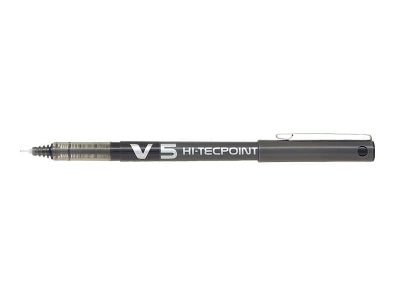 Pilot Hi-Tecpoint V5 - Kuulakärkikynä - musta - vesipohjainen muste - 0,5 mm - extrafine - (12 kpl)