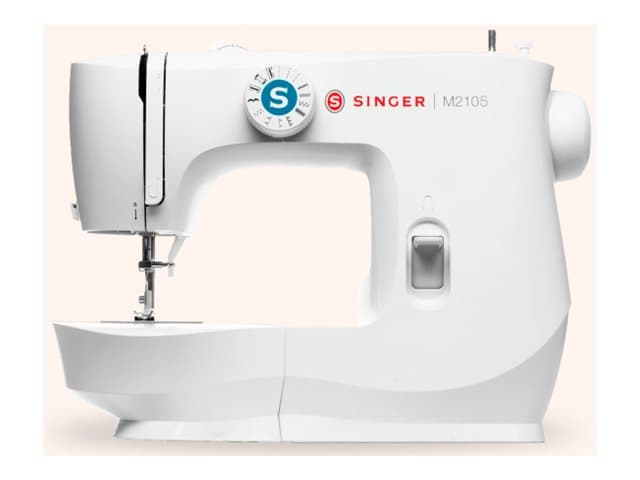 SINGER M2105, Valkoinen, Puoliautomaattinen ompelukone, Ompelu, 4-vaiheinen, Vipu, Rotaatio, Sähkö
