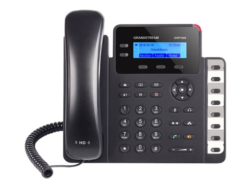 Grandstream Networks GXP1628, DECT-puhelin, Kaiutinpuhelin, 500 entries, Musta