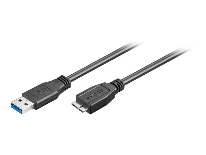 Wentronic Goobay - USB-kaapeli - 9-puolainen USB Typ A (M) - 9-puolainen Micro-USB Typ B (M) - 50cm (USB3.0) - Musta (95734)