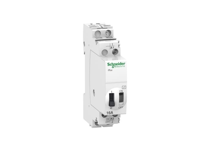SCHNEIDER ELECTRIC Acti9 kallistusrele iTLc lisäyksikkö, 16A 1NO 230V, valojen käyttämiseen impulssipaineella. Leveys 18mm