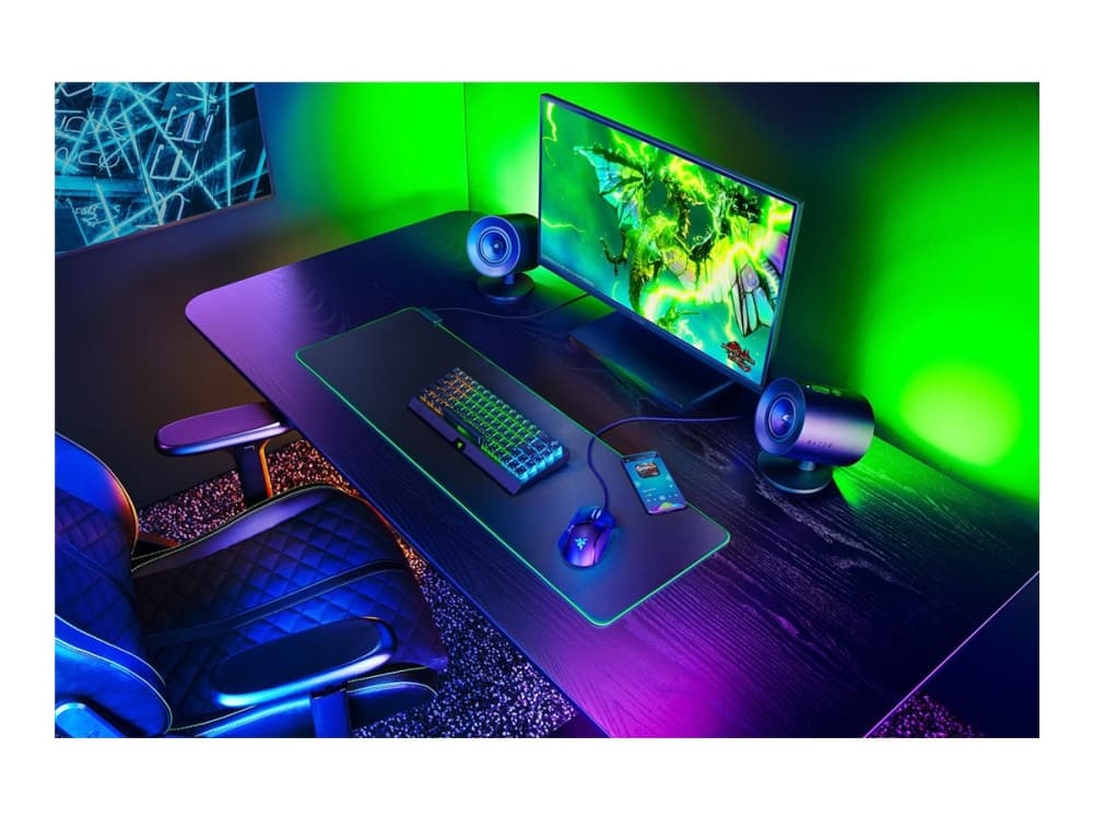 Razer Nommo V2 -kaiutinjärjestelmä - 2.1-kaiutinjärjestelmä Razer Chroma -valaistuksella varustettuna