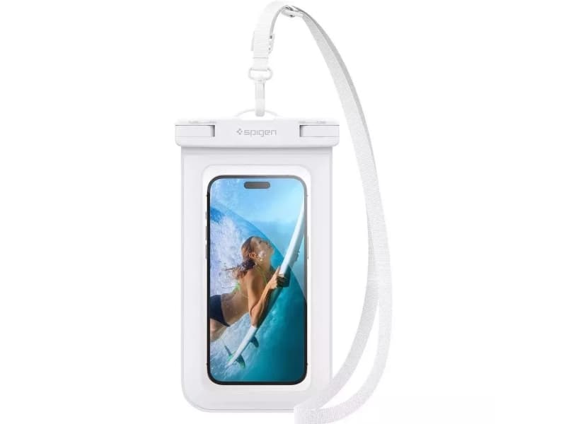 Spigen Aqua Shield A601, Vesiurheiluaktiviteetti, Älypuhelin, Valkoinen, Termoplastinen polyuretaani (TPU), 30 m, IPX8
