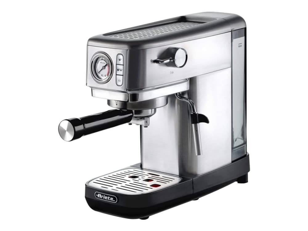 Ariete 1381, Espressokone, 1,1 L, Kahvinappi, Jauhettu kahvi, 1300 W, Hopea