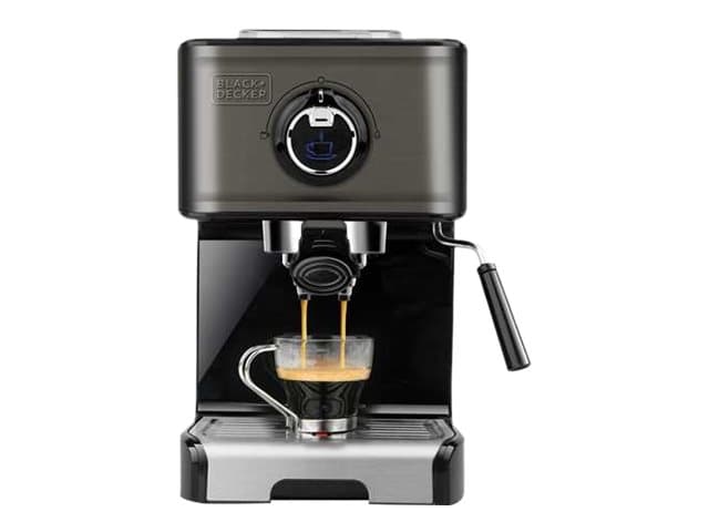Black & Decker BXCO1200E, Espressokone, 1,2 L, Jauhettu kahvi, 1200 W, Hopea