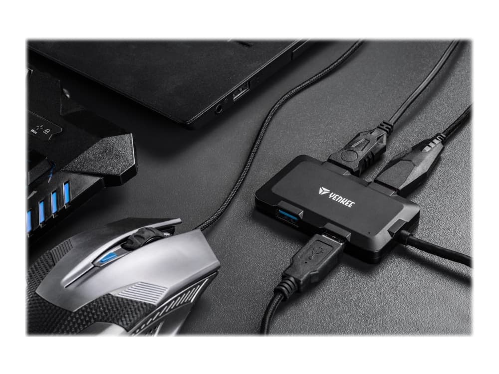 YENKEE YHB 4341BK - Keskitin - 4 x SuperSpeed USB 3.0 - pöytätietokoneet