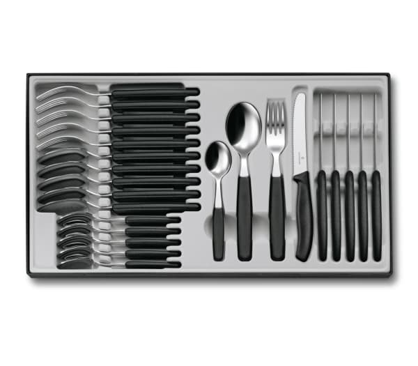 Victorinox 6.7833.24, Veitsi/ruokailuvälinepakkaussetti, Polypropeeni, Ruostumaton teräs, Musta, Ergonominen, 11 cm