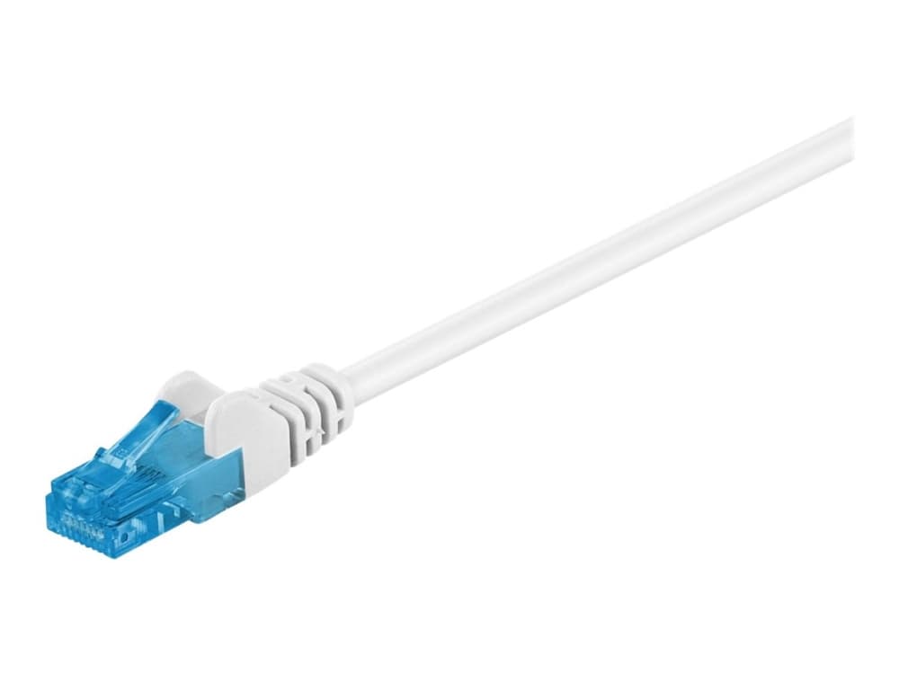 goobay - Liitäntäkaapeli - RJ-45 (uros) RJ-45 (uros) - 3 m - UTP - CAT 6a - halogeeniton, nokkaton, säikeistetty - valkoinen - valkoinen