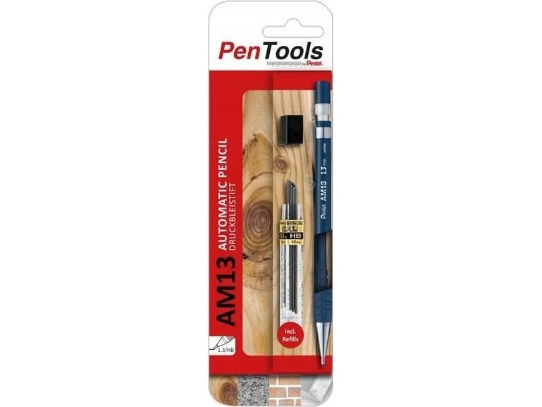 Pentelin mekaaninen lyijykynä AM13, lyijyn paksuus: 1,5 mm, tummansininen tarjoaa tarkan, leveän ja selvästi näkyvän vedon, - 1 kpl (AM13-PRO2MP1EU)