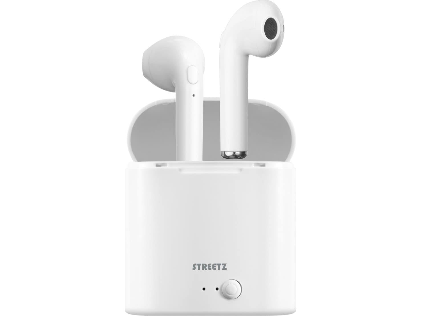 Kuulokkeet STREETZ True Wireless, 350 mAh ja laatikko, BT5 valkoinen / TWS-0008