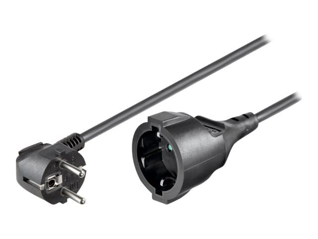 goobay - Jatkojohto sähköverkkoa varten - virta CEE 7/7 (uros) kulma CEE 7/4 (naaras) - AC 250 V - 10 A - 10 m - musta