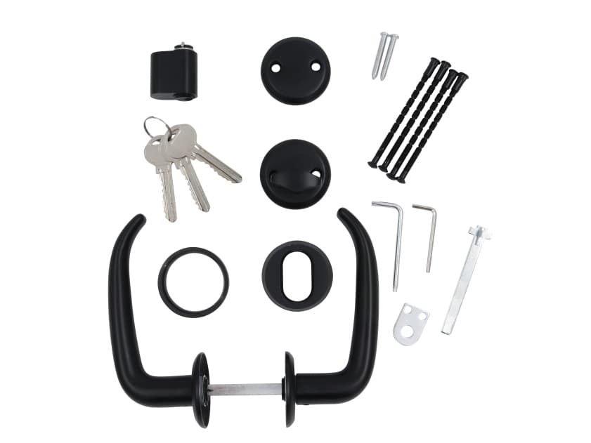 HOME It® Etuovenkahvasarja etuovelle 3 avaimella mattamusta