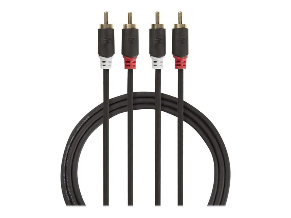 Nedis CABW24200AT30, 2 x RCA, 2 x RCA, Kuparipinnoitettu teräs (CCS), 3 m, Antrasiitti