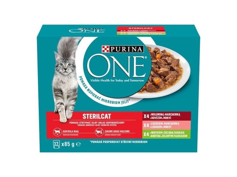 PURINA One Sterilcat mix flavours - märkäruoka kissoille - 12 x 85 g