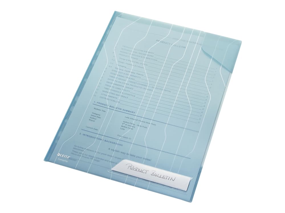 Leitz Muovitasku CombiFile PP A4, A4, Polypropeeni (PP), Sininen, Muotokuva, 40 arkkia, Arkki