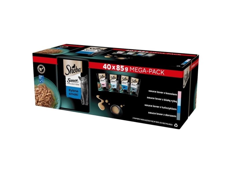 SHEBA Sauce Collection Fish Flavour Collection - kissan märkäruoka - 40x85 g