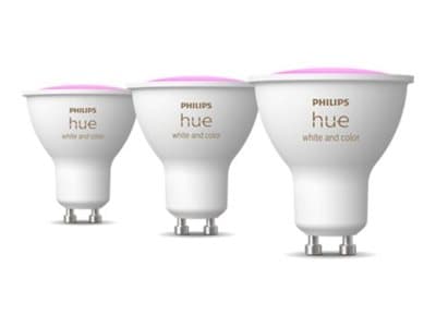 Philips Hue White and Color Ambiance - LED-spottilamppu - GU10 - 4.2 W - luokka E - monivärinen/lämmin - viileä valkoinen valo - 2000-6500 K (pakkaus sisältää 3)