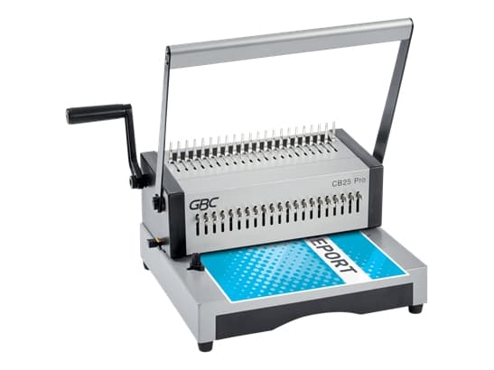 GBC CB25 Pro manuaalinen lävistys- ja kampasidontalaite, 500 x A4-arkkia, Monitoiminen sidontalaite, Ohje, 500 arkkia, Hopea