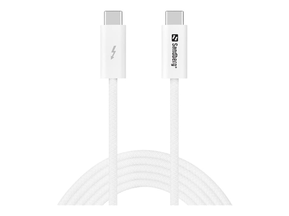 Sandberg 136-57, 2 m, USB C, USB C, USB4 Gen 3x2, 40 Gbit/s, Valkoinen