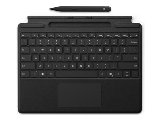 Microsoft Surface Pro Flex Keyboard - Näppäimistö - kiihtyvyysanturilla, ohjauslevyllä, Surface Slim Pen 2 -tallennustilalla ja latauslokerolla - musta - Slim Pen 2 -kynällä - Surface Pro -malliin